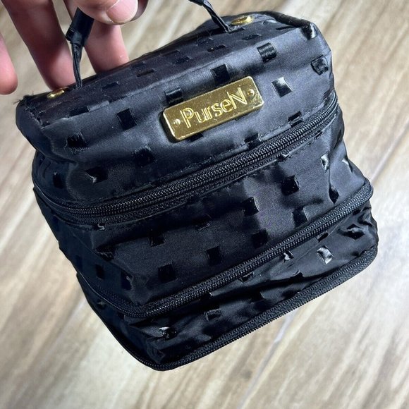 PurseN Tiara Weekender Jewelry Case Quilted Midnight Travel - Picture 3 of 8